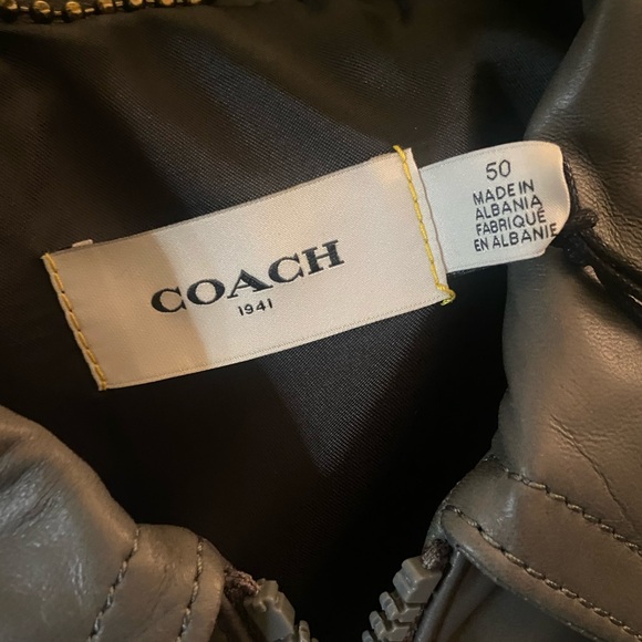 Men’s Coach Leather Blouson Jacket, Size 50 - Picture 15 of 16